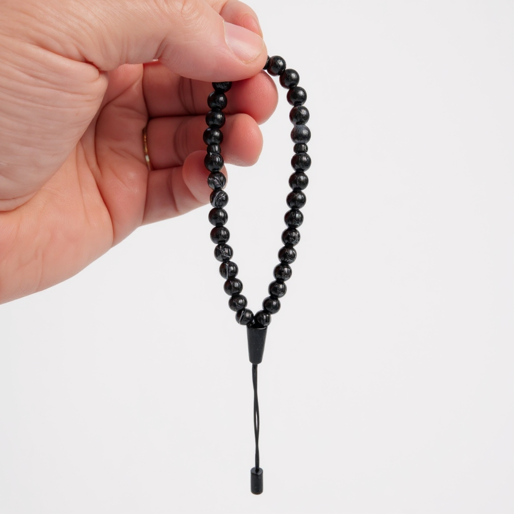 Bracelet Prayer Bead Set (Black Agate) 6 mm