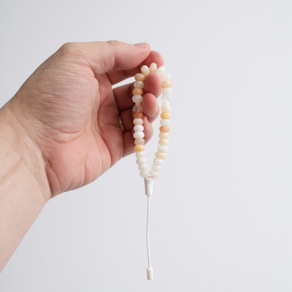 Bileklik Tespih Rondela Serisi (Krem Akik) 8*5 mm