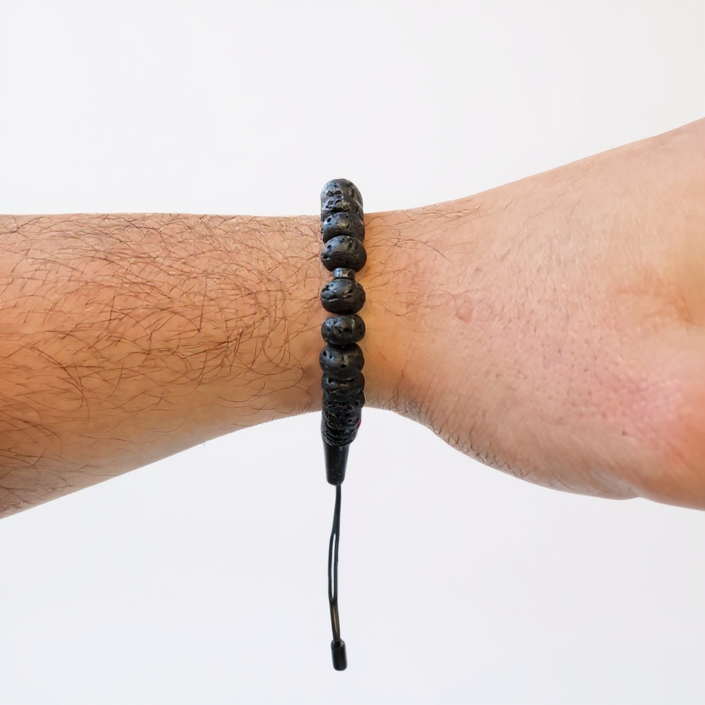 Bracelet Prayer Beads Rondela Series (Lava Stone) 8*5 mm