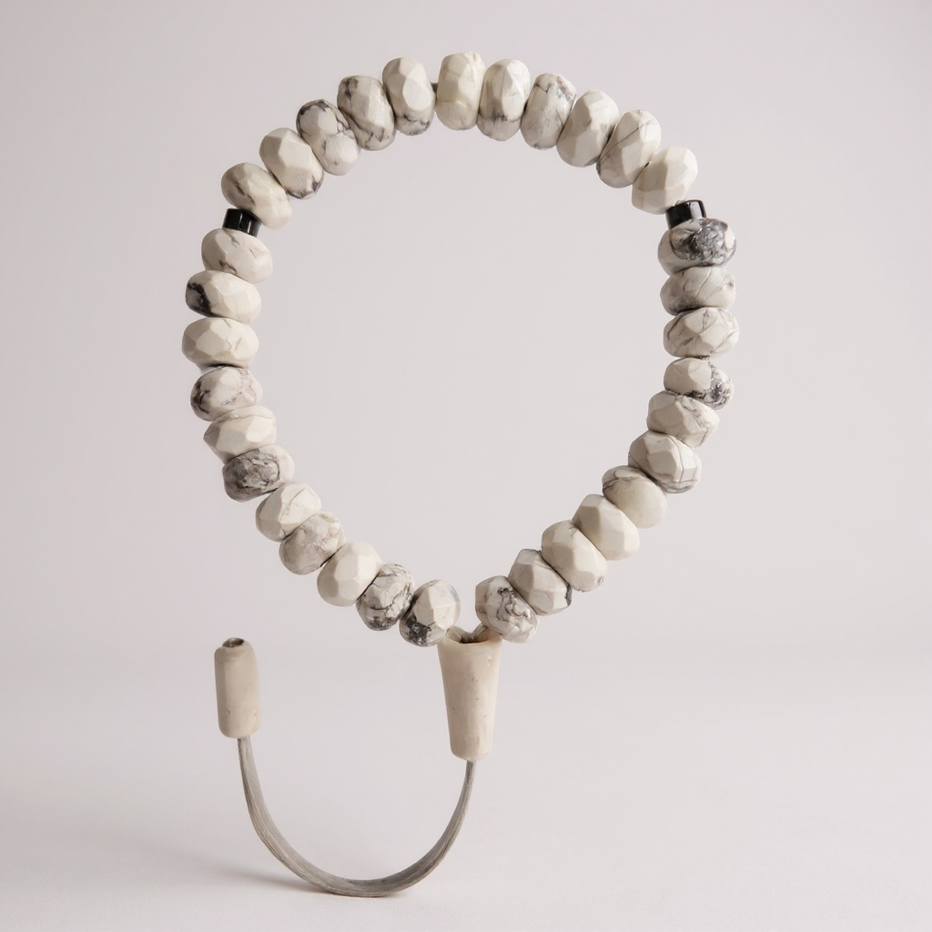 Armband-Gebetsperlen Unterlegscheiben-Serie (Howlith) 8 x 5 mm