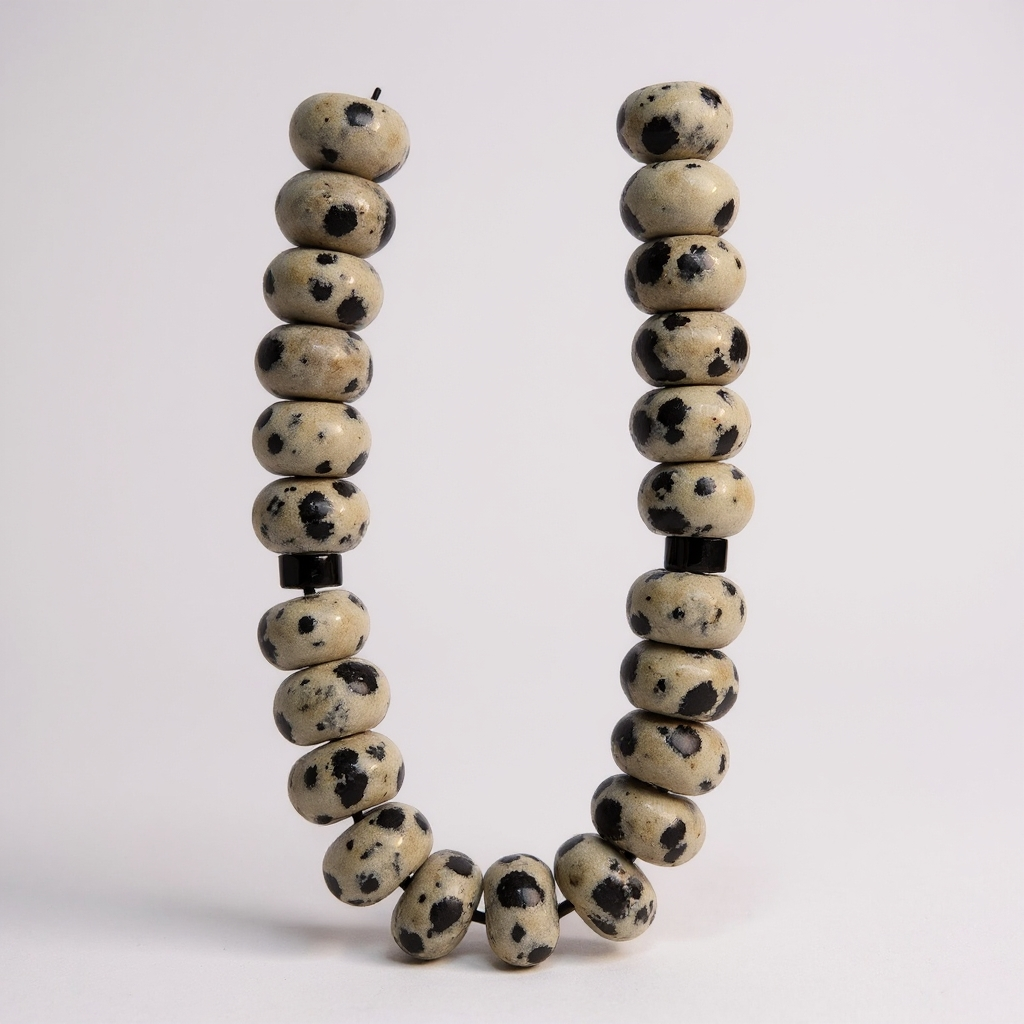 Armband-Rosenkranz-Unterlegscheiben-Serie (Dalmatinerjade) 8 x 5 mm