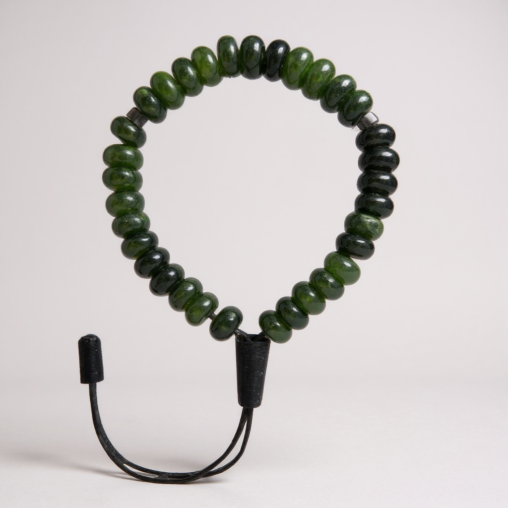 Armband-Rosenkranz-Unterlegscheiben-Serie (Dunkelgrüner Jade) 8 x 5 mm