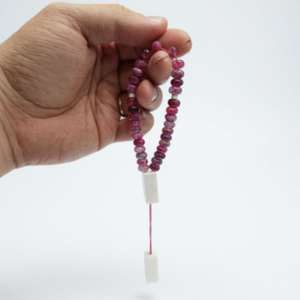 Bileklik Tespih Rondela Serisi (Pembe Ceyt) 8*5 mm