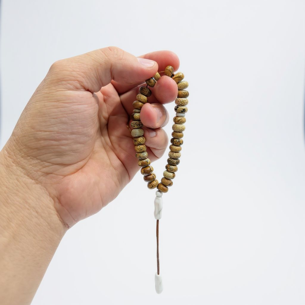 Bileklik Tespih Rondela Serisi (Toprak Jasper) 8*5 mm