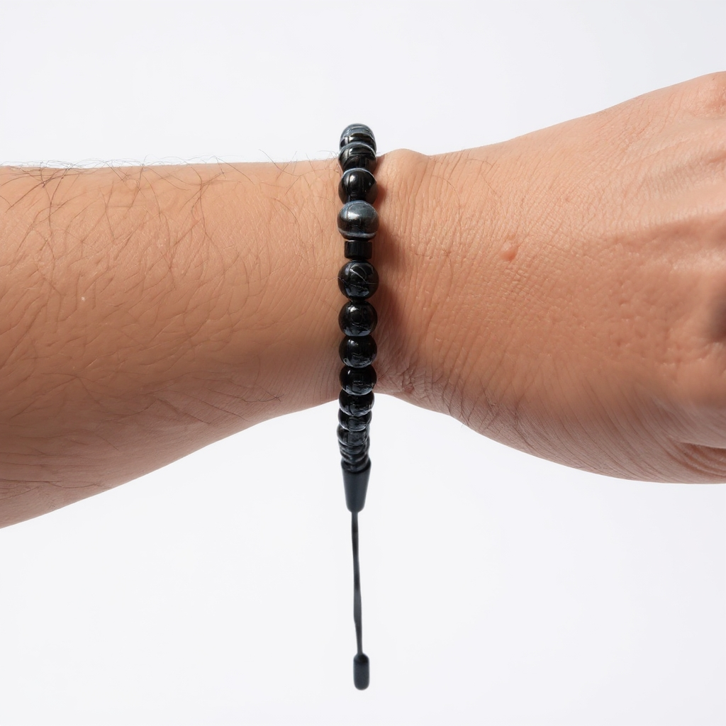 Bracelet Prayer Bead Set (Black Agate) 6 mm