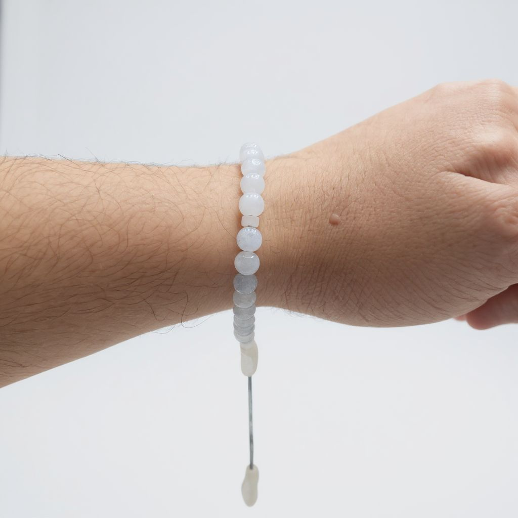 Bileklik Tespih Çekim Serisi (Açık Mavi Ceyt) 6mm