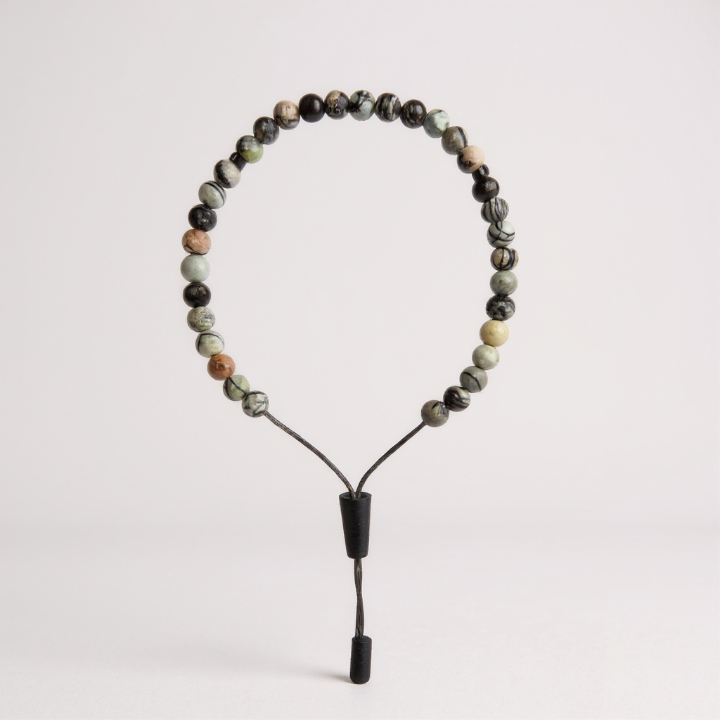 Gebetsperlen-Armbandset (Grauer Achat) 6 mm