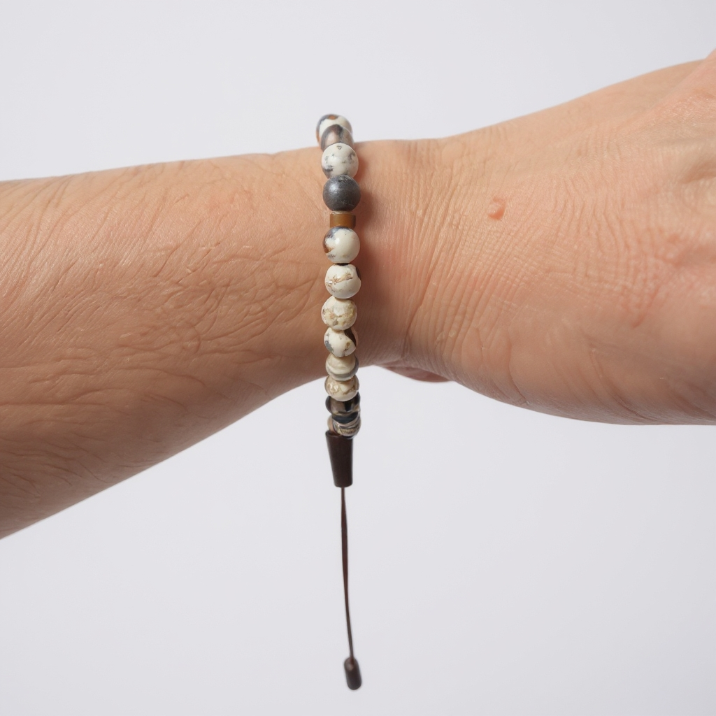 Bracelet Prayer Bead Set (Beige Agate) 6 mm