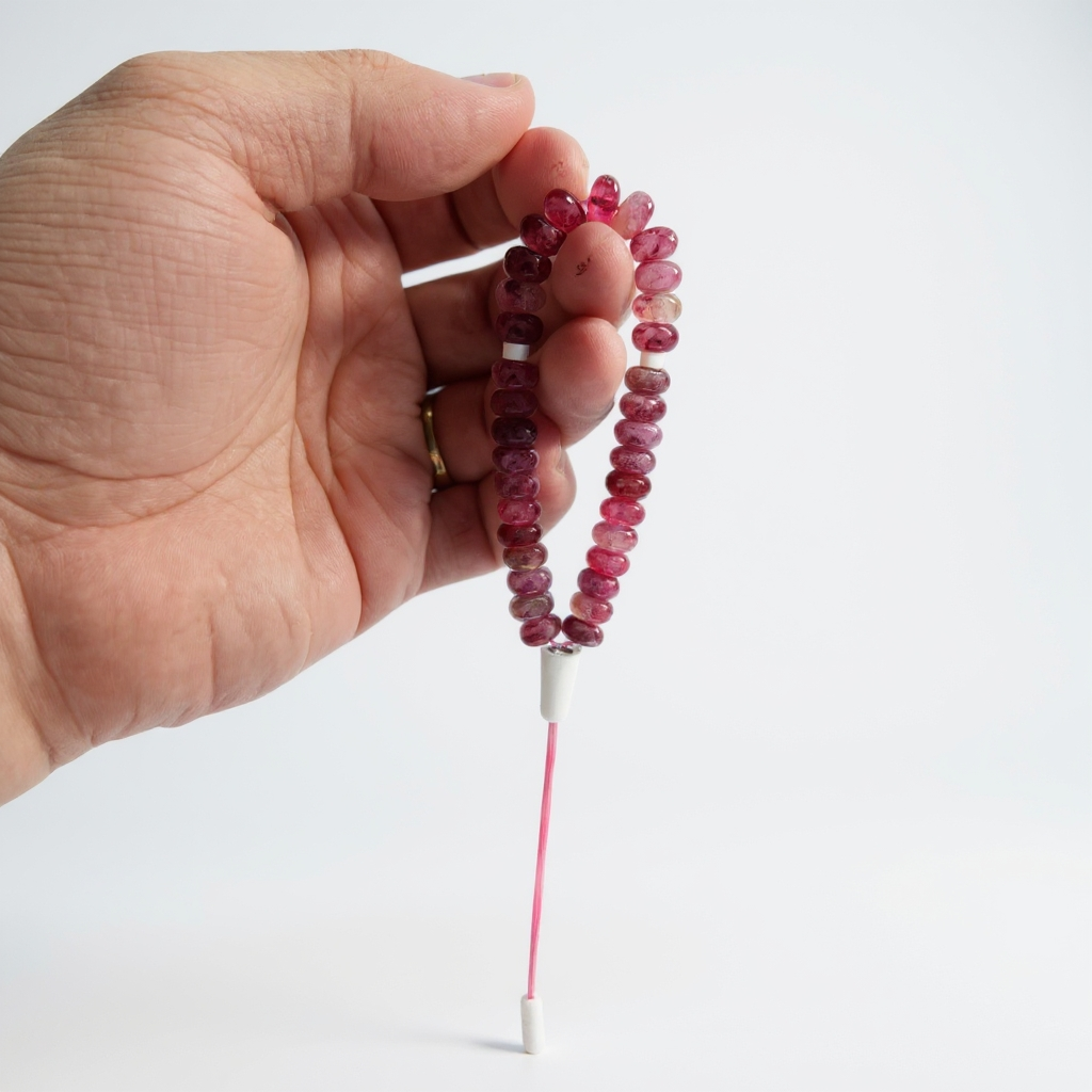 Armband-Rosenkranz-Unterlegscheiben-Serie (Rosa Jade) 8*5 mm