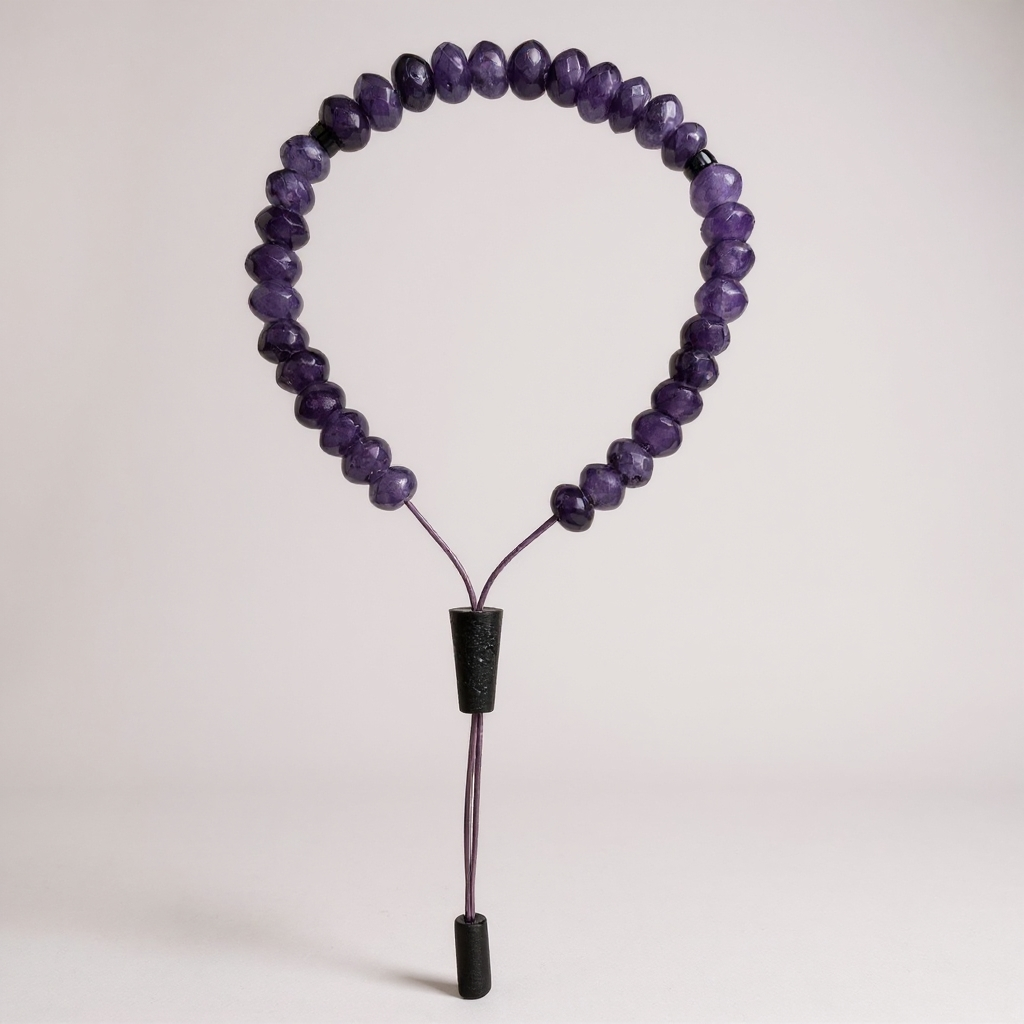 Armband-Gebetsperlen, Unterlegscheiben-Serie (Lila Jade), 8 x 5 mm