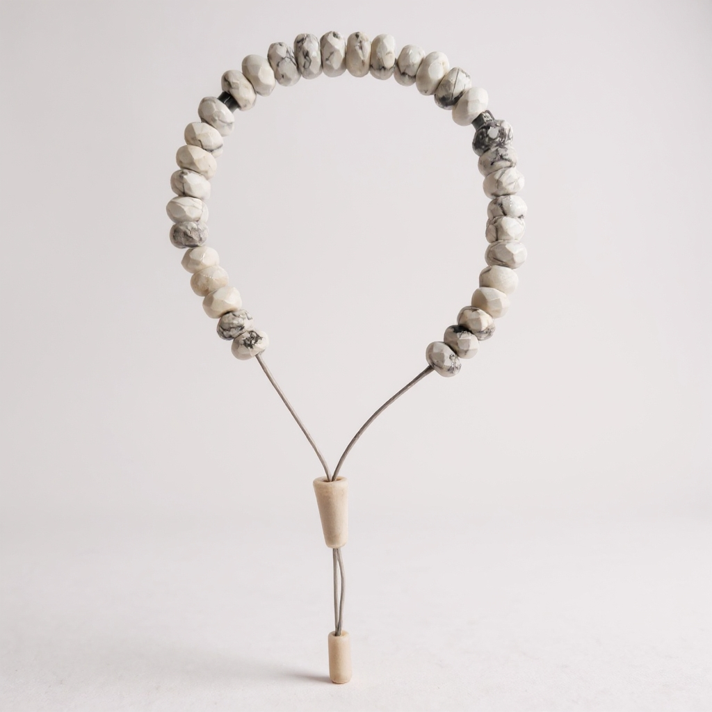 Armband-Gebetsperlen Unterlegscheiben-Serie (Howlith) 8 x 5 mm