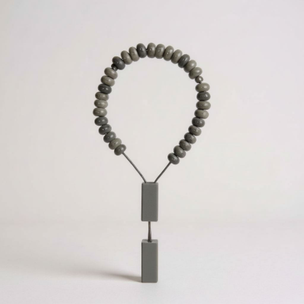 Bileklik Tespih Rondela Serisi (Gri) 8*5 mm