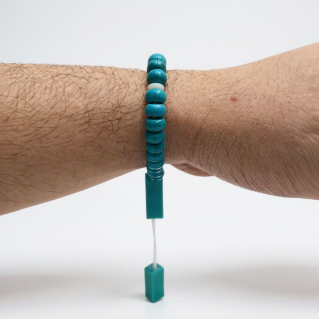 Bileklik Tespih Rondela Serisi (Yeşil turkuaz) 8*5 mm