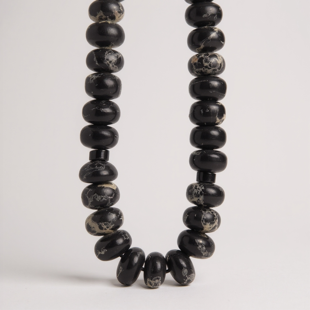 Gebetsarmband der Rondela-Serie (Schwarzer Achat) 8 x 5 mm