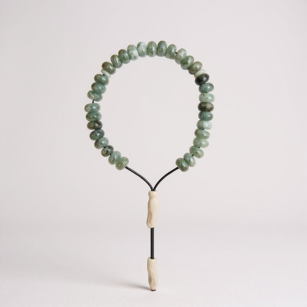 Bileklik Tespih Rondela Serisi (Zümrüt Ceyt) 8*5 mm