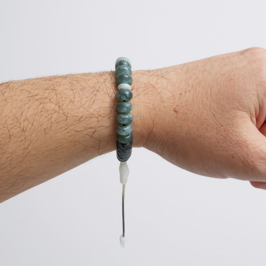 Bileklik Tespih Rondela Serisi (Zümrüt Ceyt) 8*5 mm