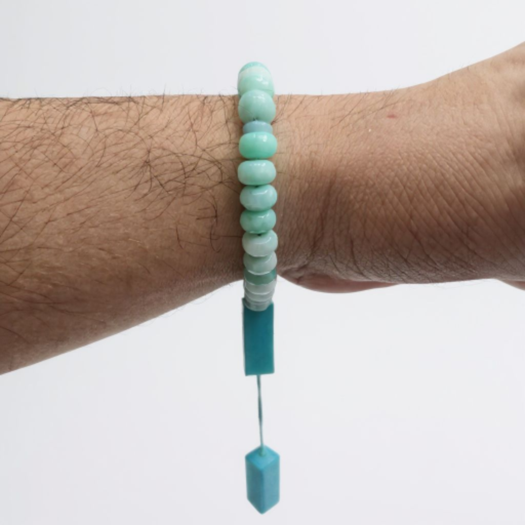 Bileklik Tespih Rondela Serisi (Turkuaz Ceyt) 8*5 mm