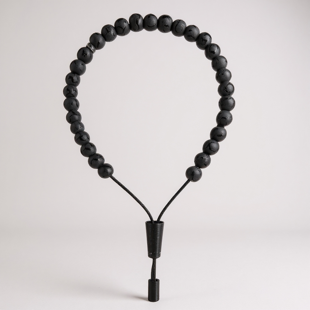 Bracelet Prayer Bead Set (Patterned Black Onyx) 6 mm