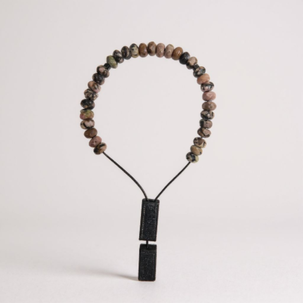 Bileklik Tespih Rondela Serisi (Pembe Rodonit) 8*5 mm