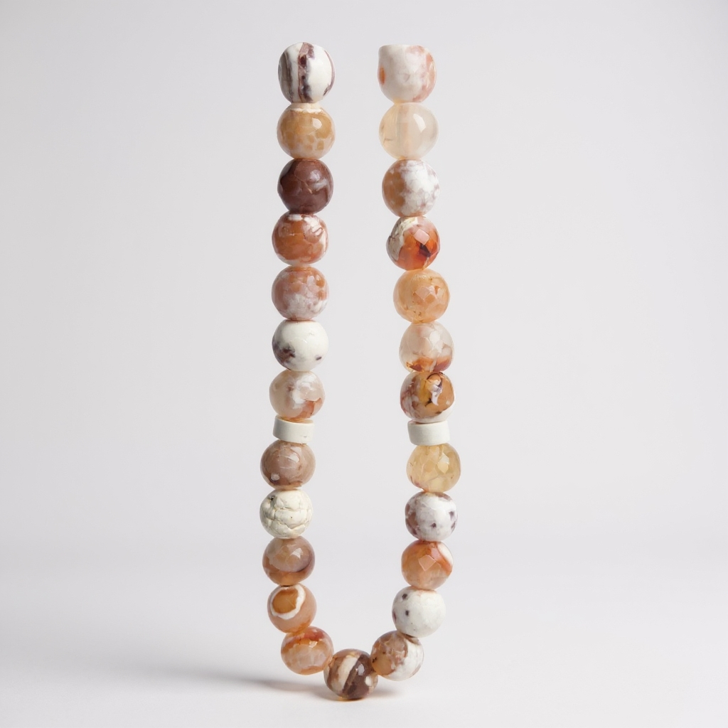 Gebetsperlen-Armbandset (Orangener Achat) 6 mm