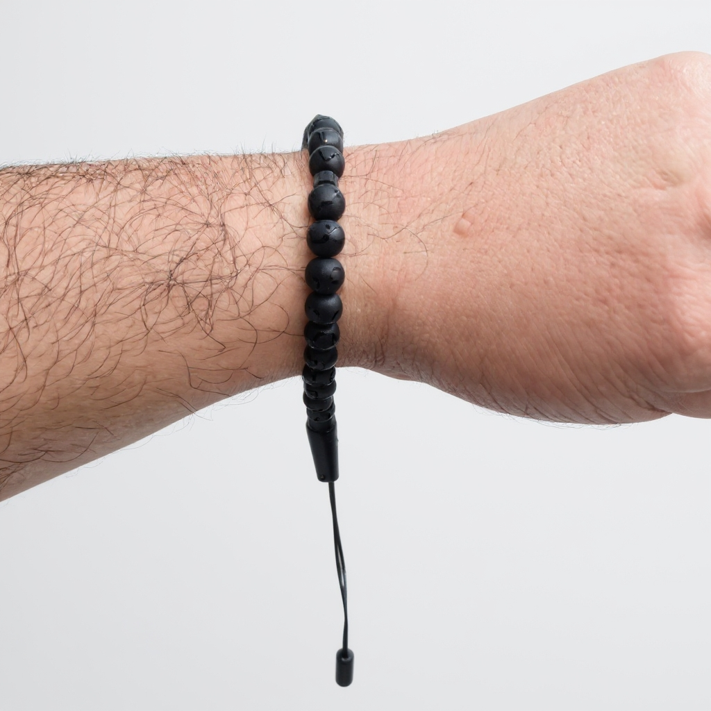 Bracelet Prayer Bead Set (Patterned Black Onyx) 6 mm