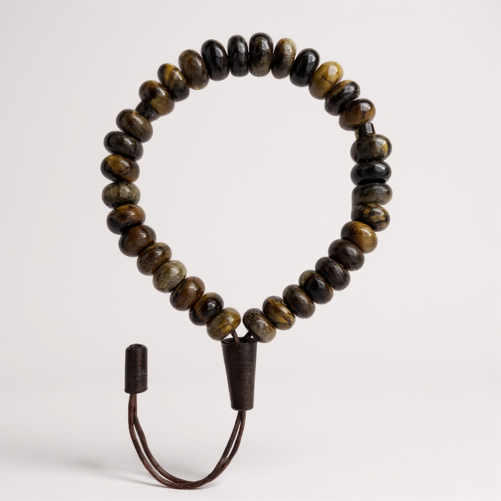 Bracelet Prayer Bead Washer Series (Tiger Eye) 8*5 mm