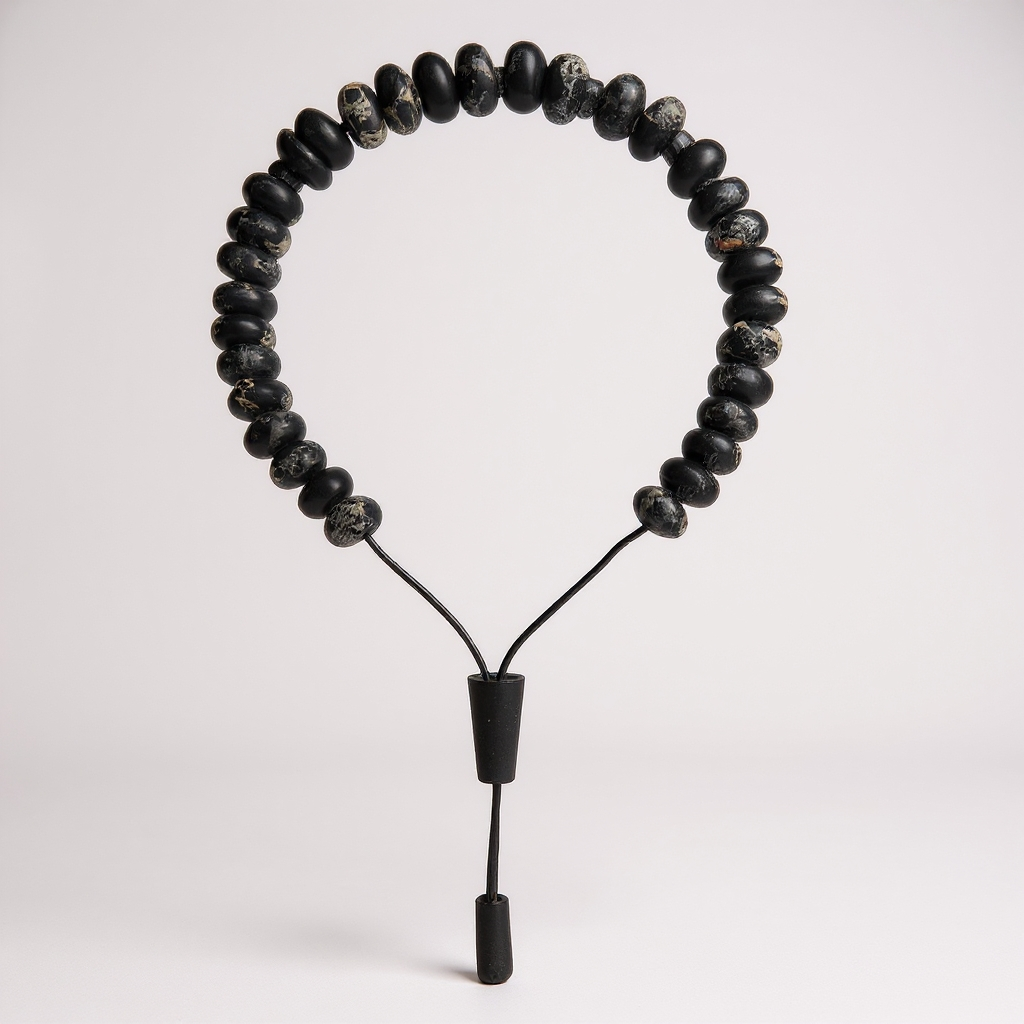 Gebetsarmband der Rondela-Serie (Schwarzer Achat) 8 x 5 mm