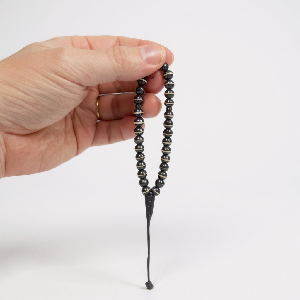 Bracelet Prayer Bead Set (Black Indian Agate) 6 mm