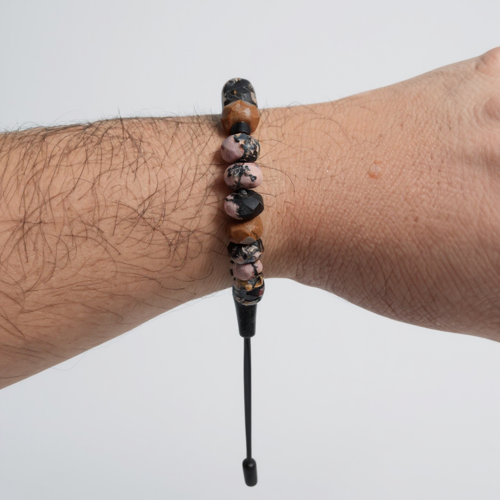 Bracelet Rosary Washer Series (Pink Rhodonite) 8*5 mm